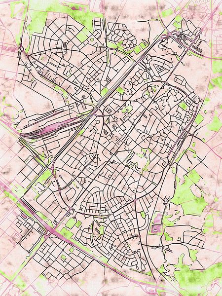 Kaart van Geleen in de stijl 'Soothing Spring' van Maporia