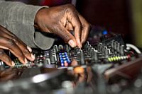 DJ desk in the disco at a party