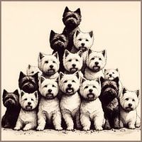Pyramide de chiens Westie