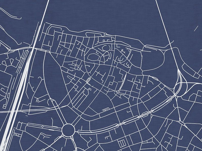 Map of Nijmegen Centrum in Royal Blue by De Kaartenwinkel