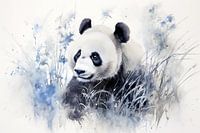 Panda im Aquarellstil, KI generiert