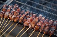 Tasty sate on the barbecue