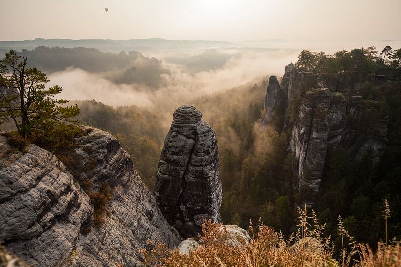 The Bastion in the Fog - Saxon Switzerland - by Jiri Viehmann