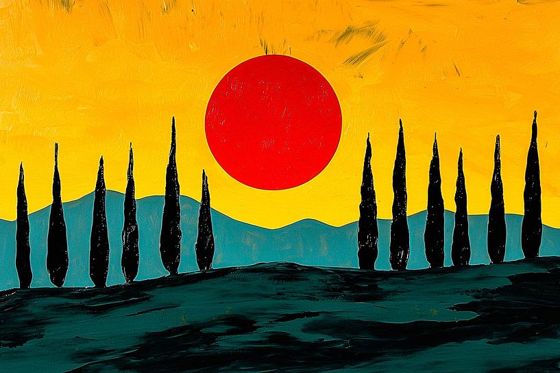 Abstract Sunset with trees by Imperial Art House