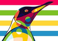 Penguin in Pop Art Style