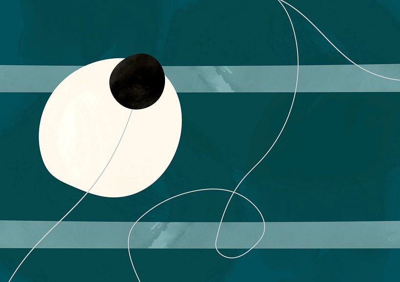 Scandinavisch Mid Eeuw Minimalisme Abstract van Mad Dog Art