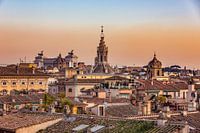 Dreamy view of the city of Rome at sunset