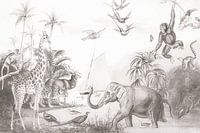 Wildlife Poster Kinderzimmer schwarz und weiß