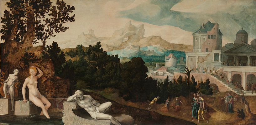 Landscape with Bathseba, Jan van Scorel, ca. 1540 - ca. 1545 by Marieke de Koning