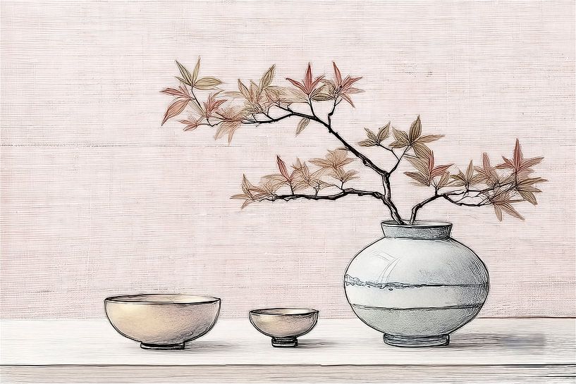 Japandi Art Nature morte - Sereine par Studio Pieternel