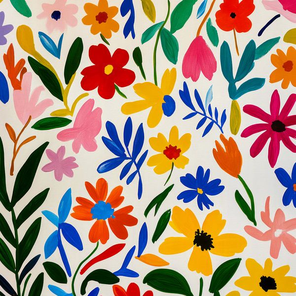 Buntes Matisse Blumen Muster von Floral Abstractions