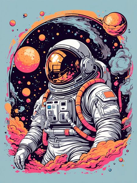 Astronaute Cartoon Space par Rizal Azhari