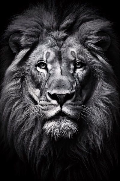 Portrait d'un lion majestueux par Art & Soul Creations