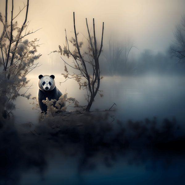 Panda in the Fog: A Surrealistic Adventure in the Marshlands by Karina Brouwer