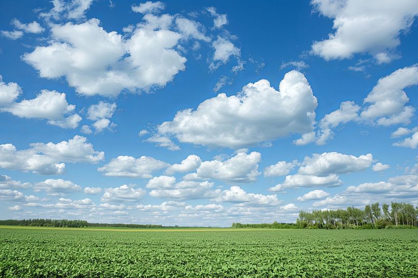 prairie avec un paysage nuageux spectaculaire par Egon Zitter
