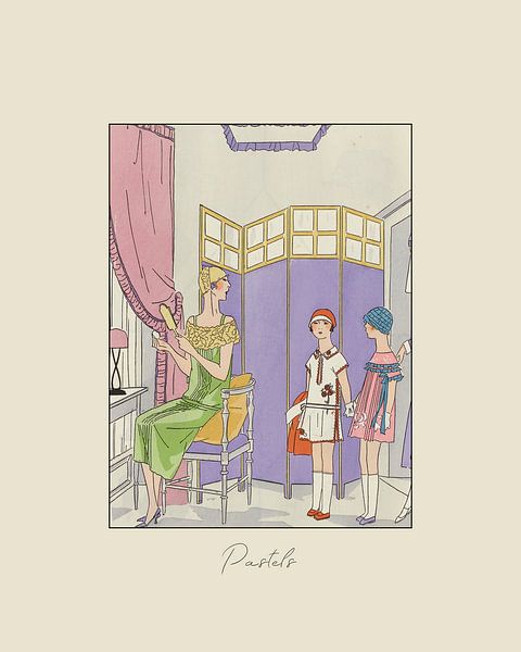 Pastellfarben - Historischer Art Deco Mode Druck von NOONY