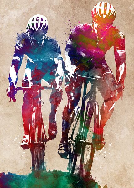 Cyclistes sport art par JBJart Justyna Jaszke
