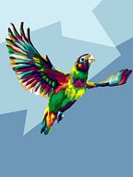 The animal bird Flay in sky pop art is amazing