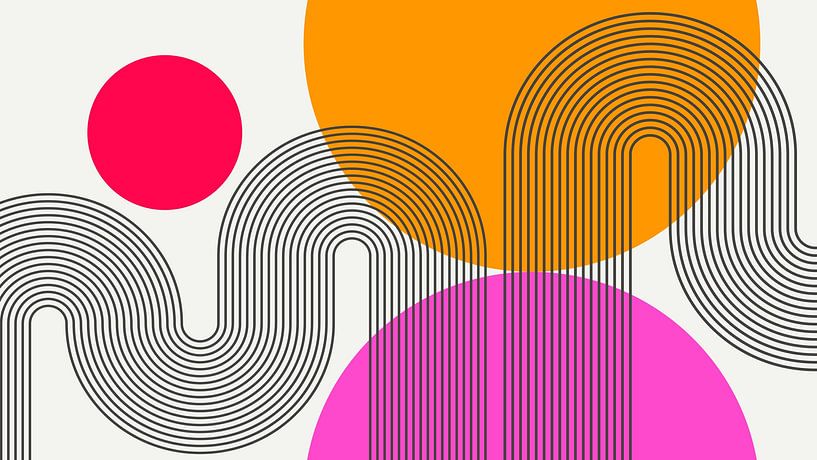 Moderne Abstracte Boog Geometrisch Organisch Kleurrijk van Mad Dog Art