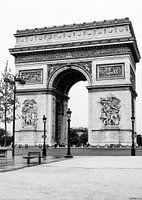 Arc de Triomphe, Parijs, Frankrijk/ zwart-wit