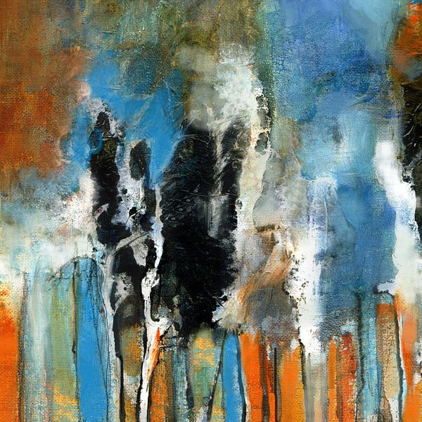 Dialog der Farben 1 - abstrakte Bäume von Claudia Gründler