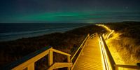 Green Northern Lights on the North Sea - Wenningstedt Sylt