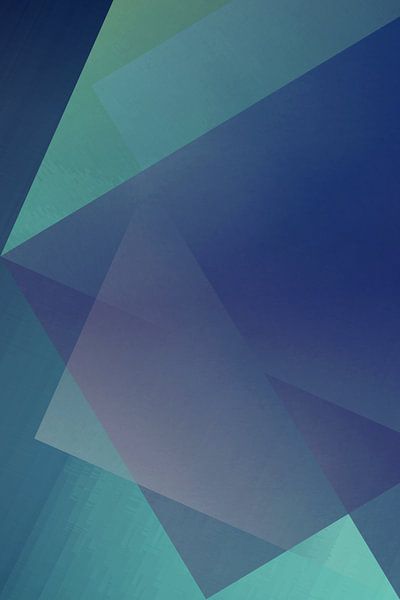 Neon kunst. Kleurrijk minimalistisch geometrisch abstract kleurverloop in groen en paarsblauw van Dina Dankers