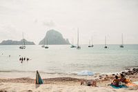 On a beach in Ibiza with a view on boats and mountains | Nature | Landscape Photography