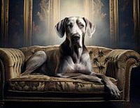 Majestueux Dogue Allemand couché sur un fauteuil