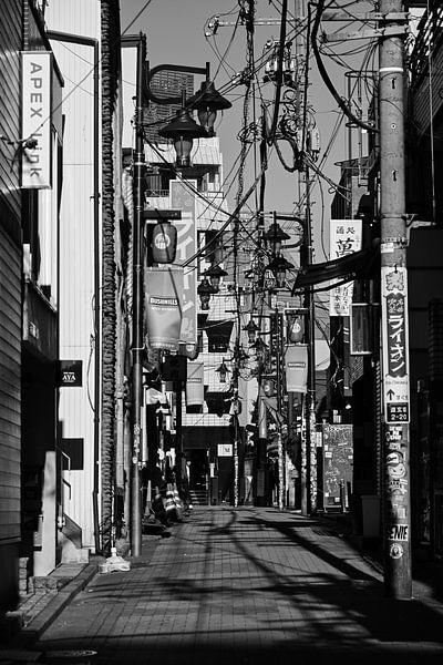 Electric Tangle - Shibuya Tokyo Black and White by Matthias Hauser