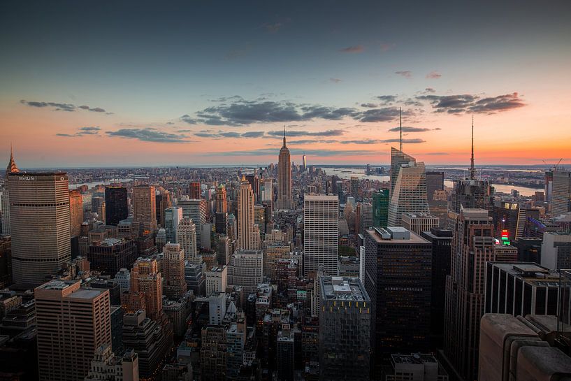 Sunset New York City overlooking Empire State building by Thea.Photo