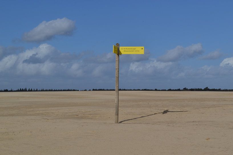 wegweiser steht ganz allein in den Drunen Dünen von tiny brok