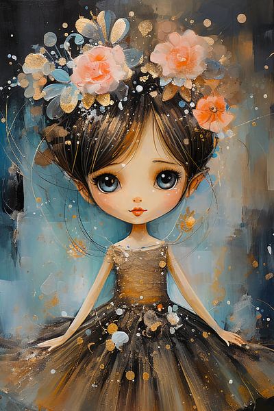 Ballerine fantaisiste avec des fleurs par haroulita