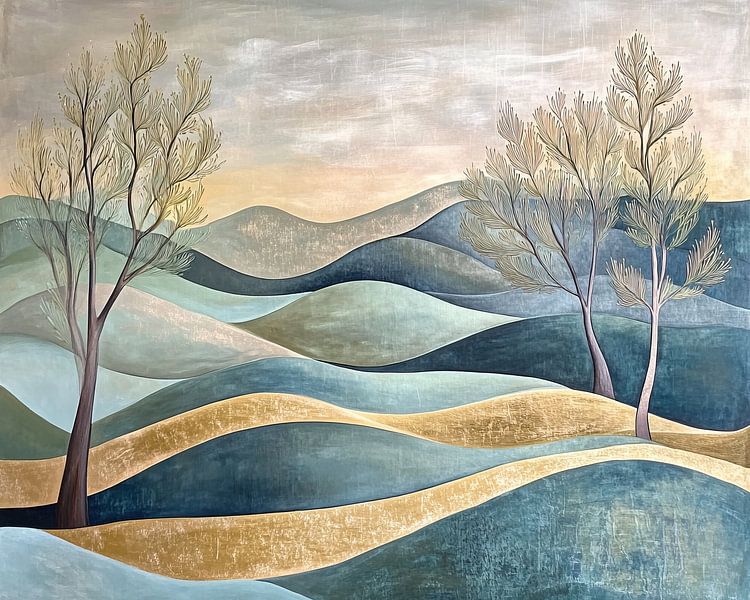 Collines douces et feuilles tranquilles par Zen et Plus