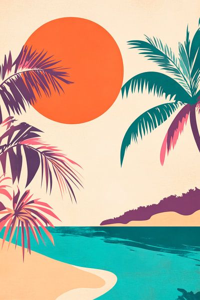 Tropischer Sonnenuntergang am Strand von Poster Art Shop