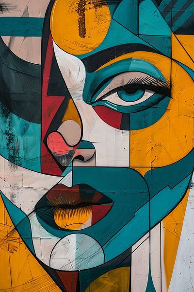 Visage abstrait cubiste par Poster Art Shop