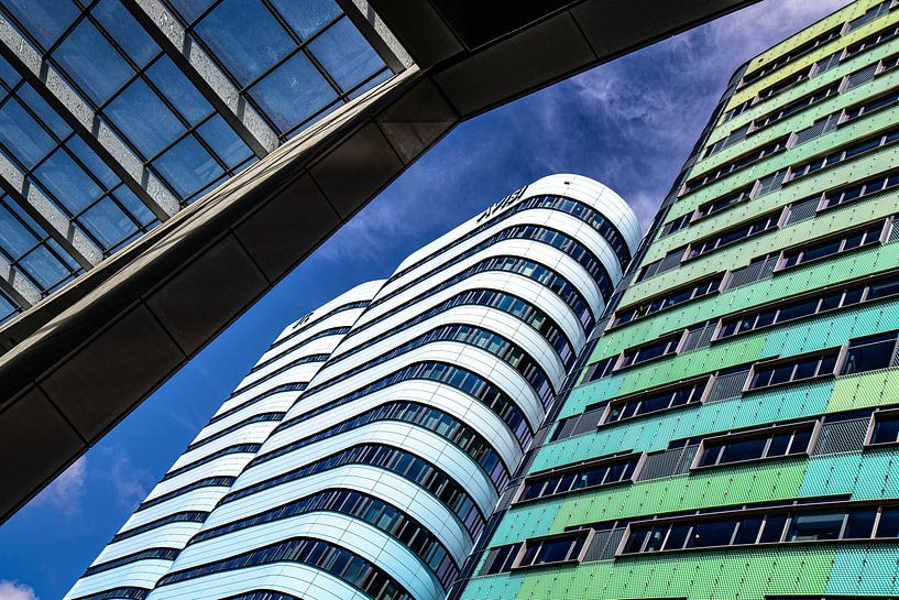 Buildings, seen from a frog's perspective, at the rear of Arnhem CS by Anne Ponsen