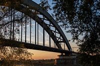 Spoorbrug Culemborg bij zonsondergang