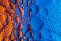 bulles bicolores, bleu et orange