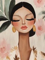 Portrait moderne aux couleurs pastel