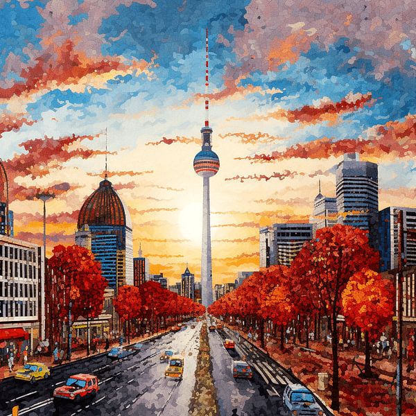 Embroidery needlework Berlin television tower tapestry by gm_designs