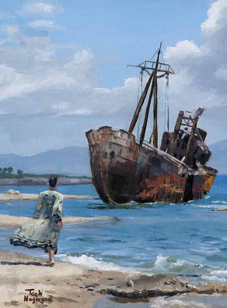 Shipwreck painting by Toon Nagtegaal