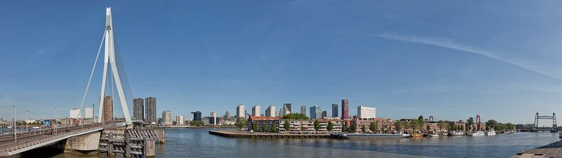  Skyline von Rotterdam in Nordinsel und drei Brücken. von Hille Bouma
