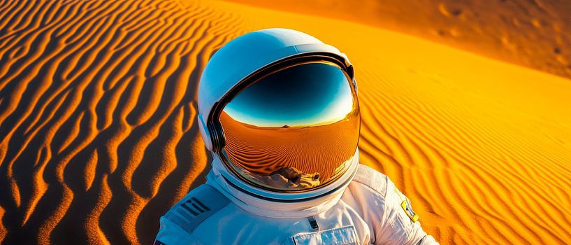 Astronaute dans le désert - Futuriste par Poster Art Shop