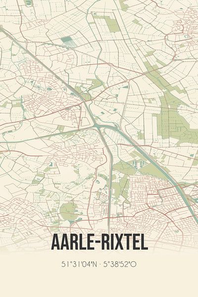 Carte ancienne d'Aarle-Rixtel (Brabant du Nord) par Affiches de lieux