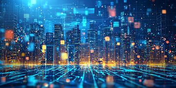 Konzeptuelles Panorama einer Stadtsilhouette von Ariadna de Raadt-Goldberg