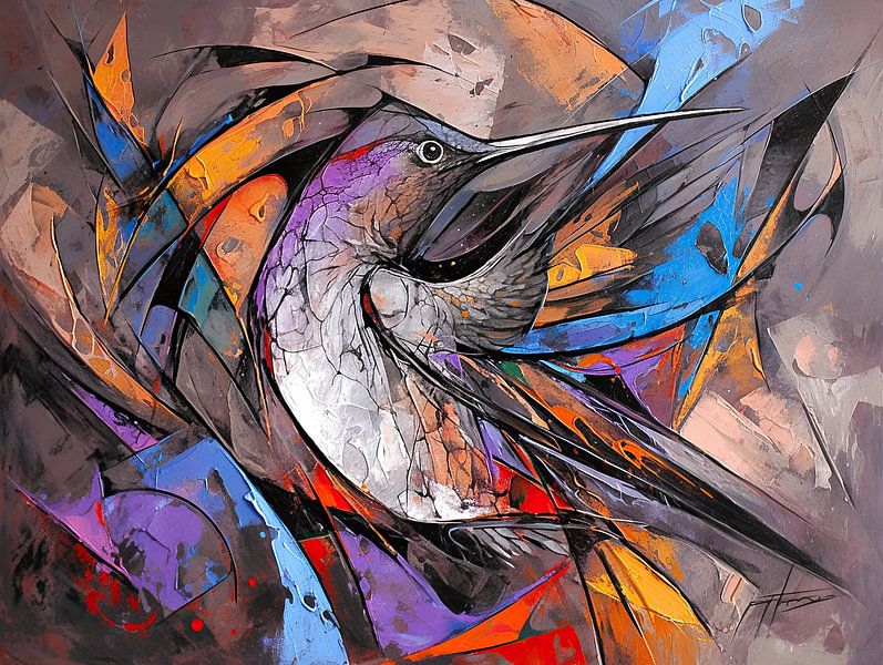 Vogel | Abstrakte Vogelkunst von ARTEO Gemälde