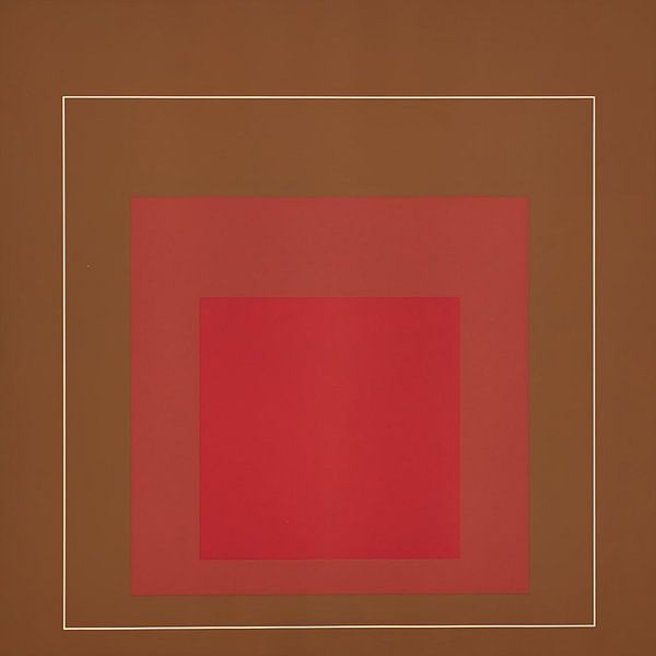 Josef Albers - Hommage au carré, brun, rouge, 3. haute résolution par Vivanne