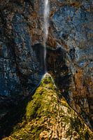 Abstract Waterfall on the rock in Slovenia