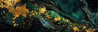Grüner Marmor mit Gold als Panorama